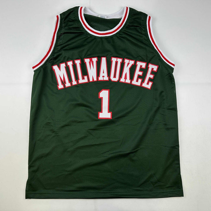 Facsimile Autographed Oscar Robertson Milwaukee Green Reprint Jersey Men's XL