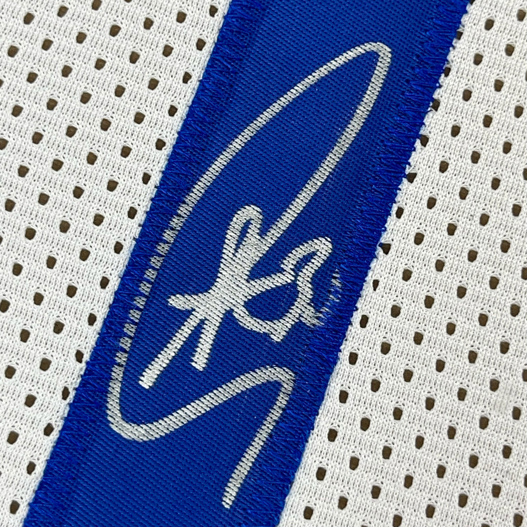 Framed Autographed/Signed Stephen Steph Curry 33x42 White Jersey JSA COA