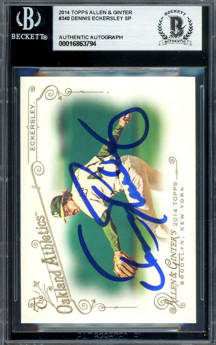 Dennis Eckersley Beckett BAS Signed 2014 Topps Allen & Ginter Autograph