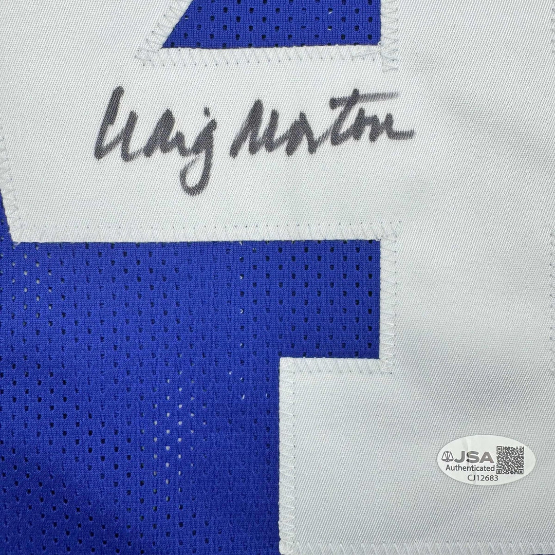 Autographed/Signed Craig Morton Dallas Blue Football Jersey JSA COA