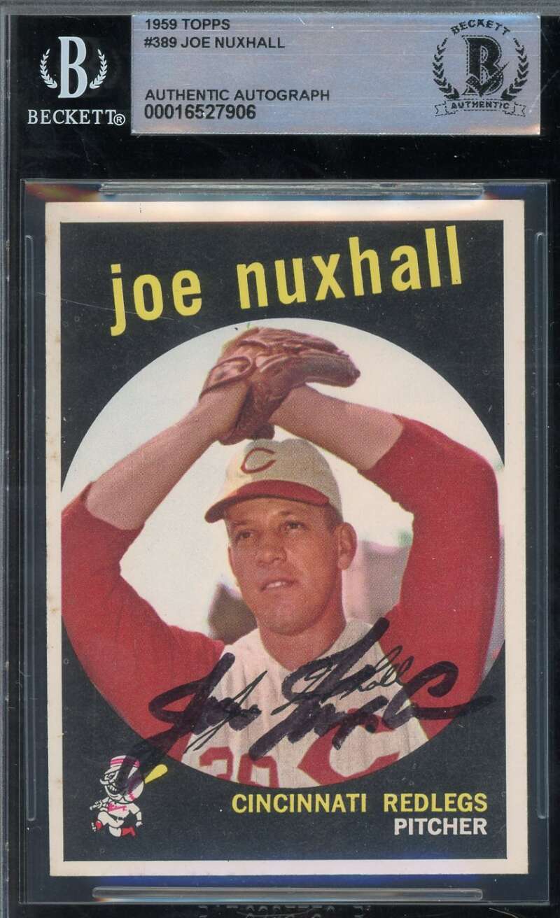 Joe Nuxhall Beckett BAS Signed 1959 Topps Autograph