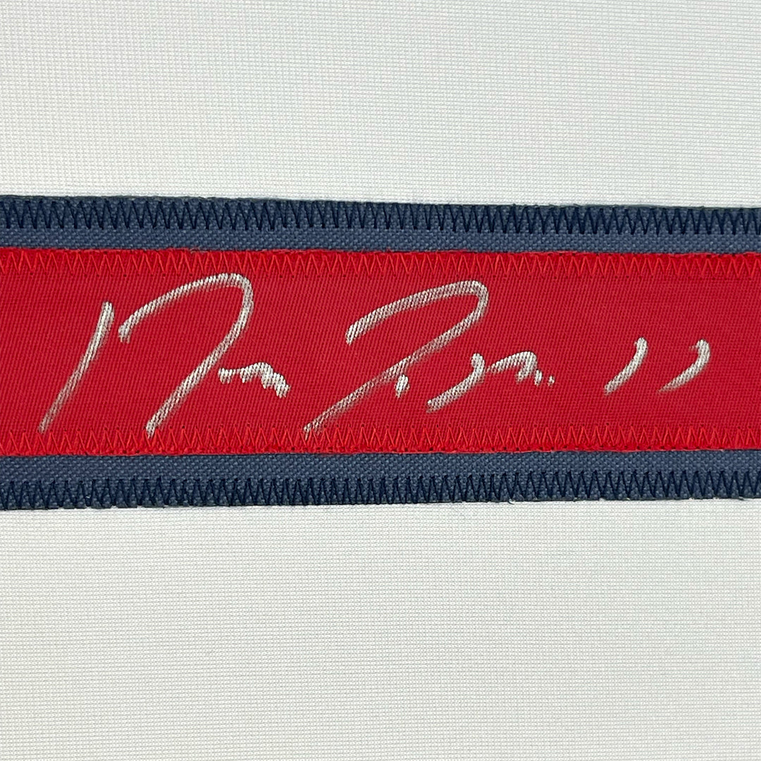 FRAMED Autographed/Signed JOSE RAMIREZ 33x42 Cleveland White Jersey Beckett COA