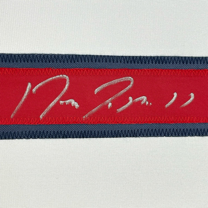 FRAMED Autographed/Signed JOSE RAMIREZ 33x42 Cleveland White Jersey Beckett COA