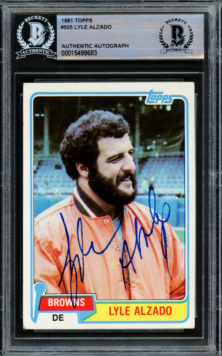 Lyle Alzado Signed 1981 Topps Card 505 Cleveland Browns Beckett #15499683