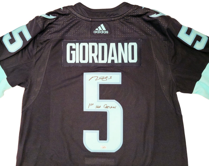 Kraken Mark Giordano Auto Navy Adidas Inaugural Jersey Size 54 "1st Sea Captain"