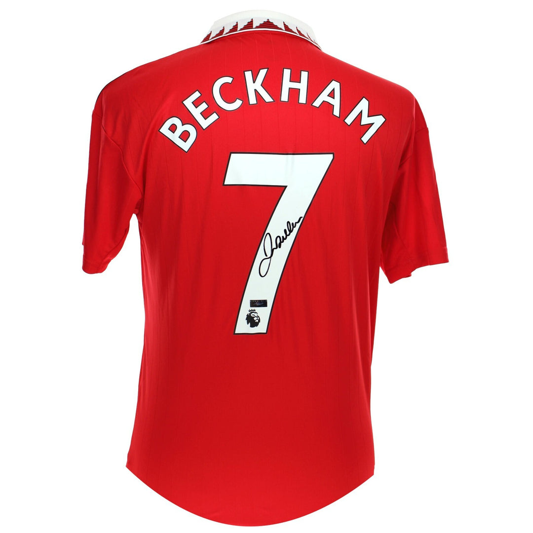 David Beckham Autographed Manchester United Red Adidas Jersey Panini Signed ManU