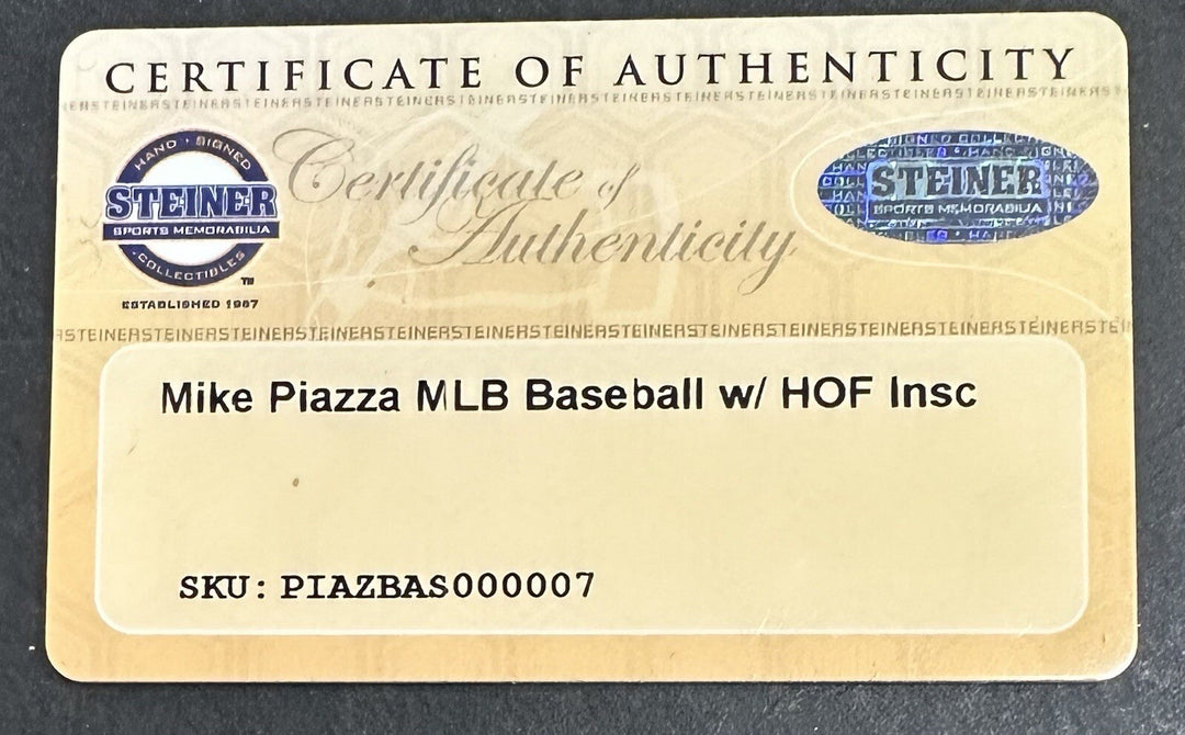 Mike Piazza Signed Official MLB Baseball Mets HOF 16 Autograph Steiner MLB COA