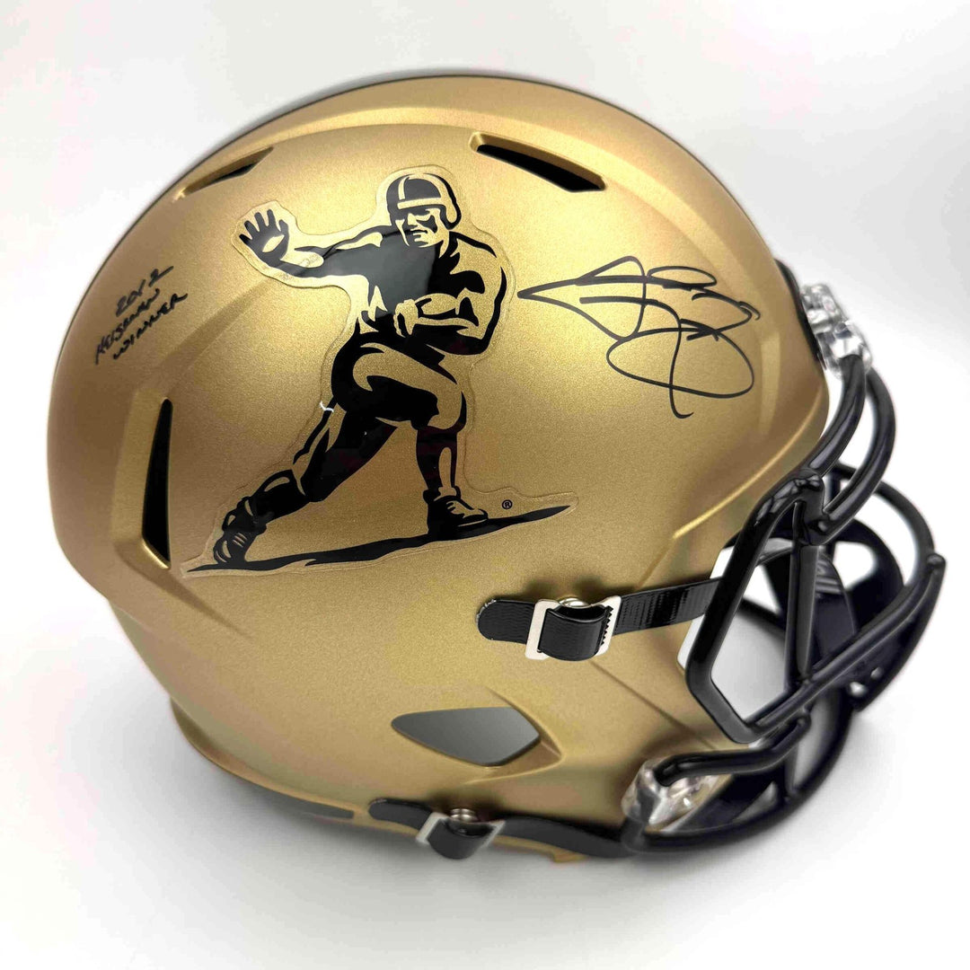 Autographed/Signed Johnny Manziel 2012 Heisman Gold Full Size Helmet Beckett COA