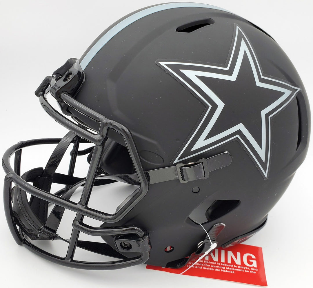 Roger Staubach Auto Eclipse Black Cowboys Full Size Authentic Spd Helmet Beckett