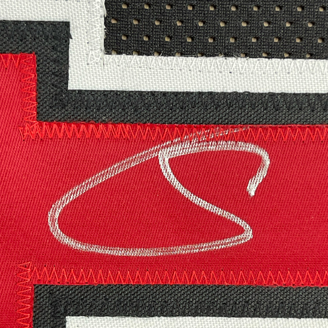 Framed Autographed/Signed DeMar DeRozan 33x42 Chicago Black Jersey BAS COA