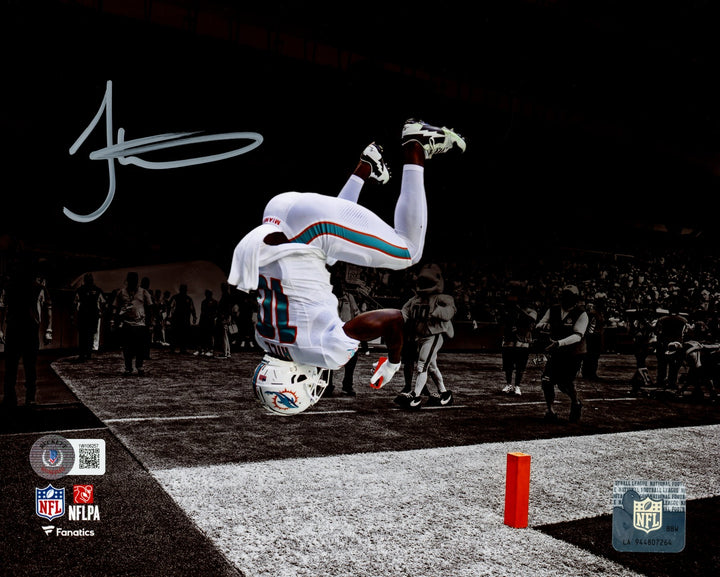 Tyreek Hill Signed 8x10 Photo Miami Dolphins Spotlight Selfie Backflip