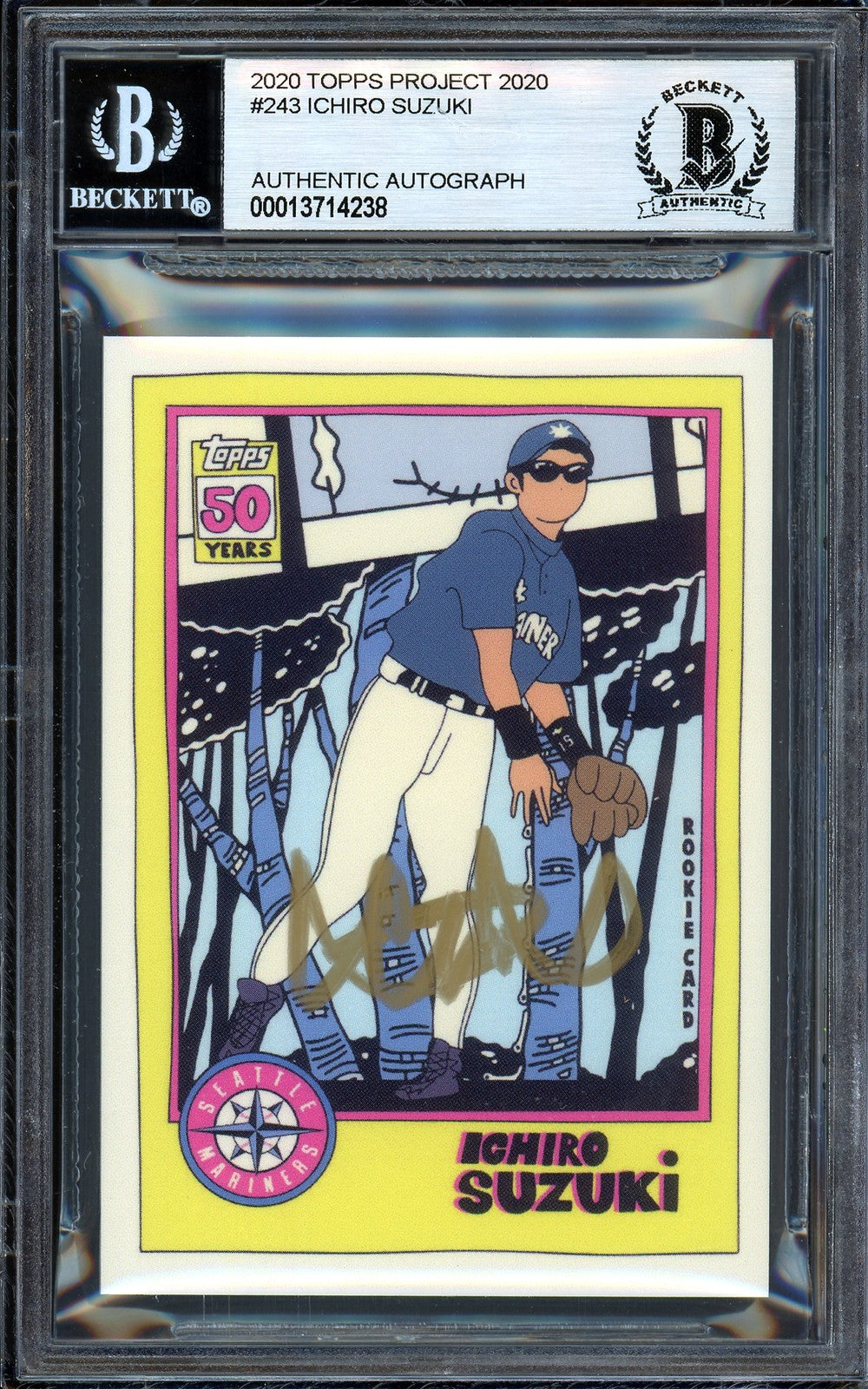 Ichiro Suzuki Auto Topps Project 2020 Fucci Card 243 Mariners Gold #/10 Beckett
