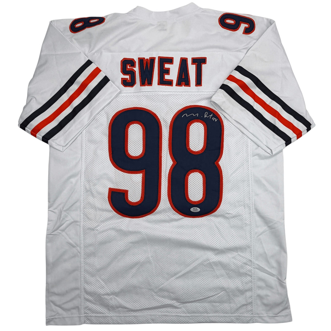 Autographed/Signed Montez Sweat Chicago White Football Jersey PSA/DNA COA
