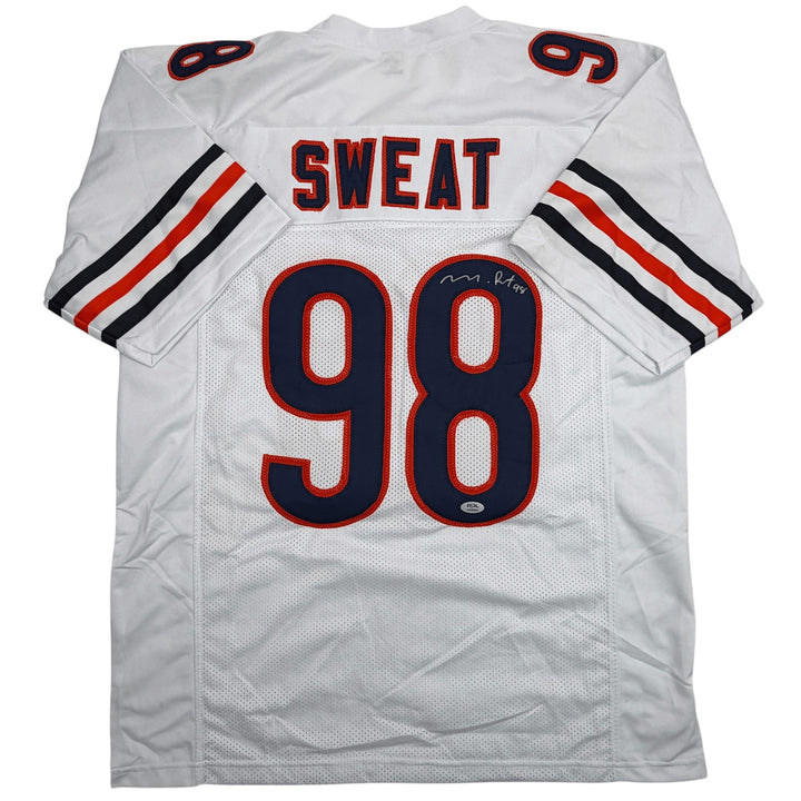 Autographed/Signed Montez Sweat Chicago White Football Jersey PSA/DNA COA