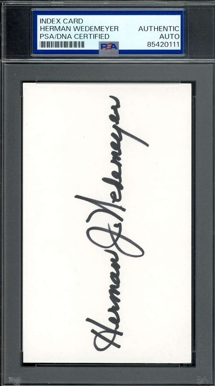 Herman Wedemeyer PSA DNA Autographed 3x5 Index Card Hawaii 5-0 Signed