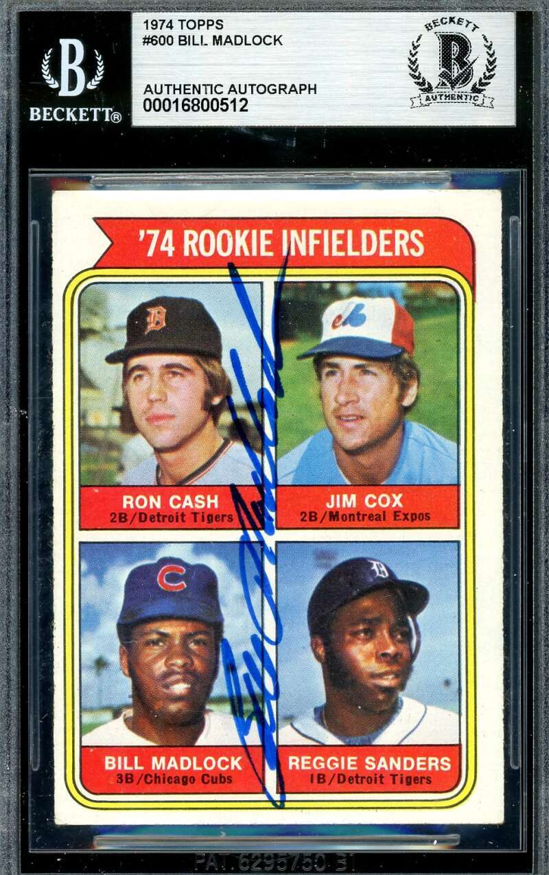 Bill Madlock Beckett BAS Signed 1974 Topps Rookie Autographed