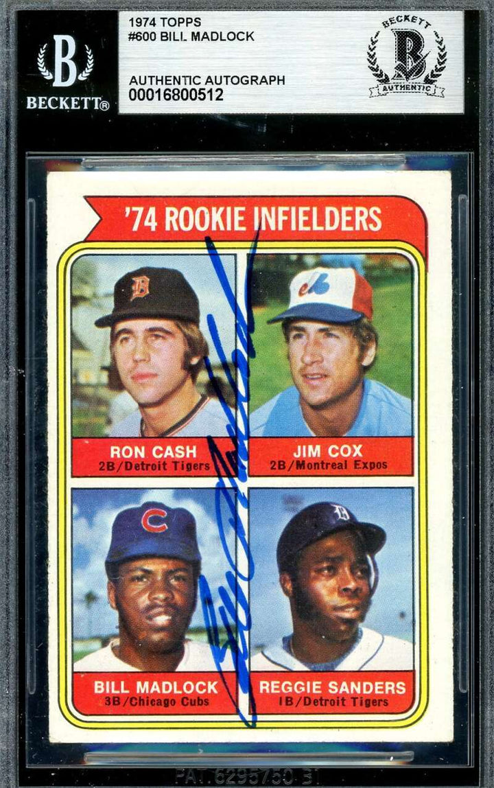 Bill Madlock Beckett BAS Signed 1974 Topps Rookie Autographed