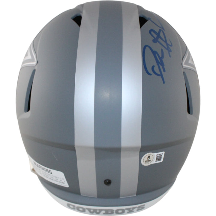 Deion Sanders Autographed Dallas Cowboys F/S Slate Helmet Beckett Witness 51747