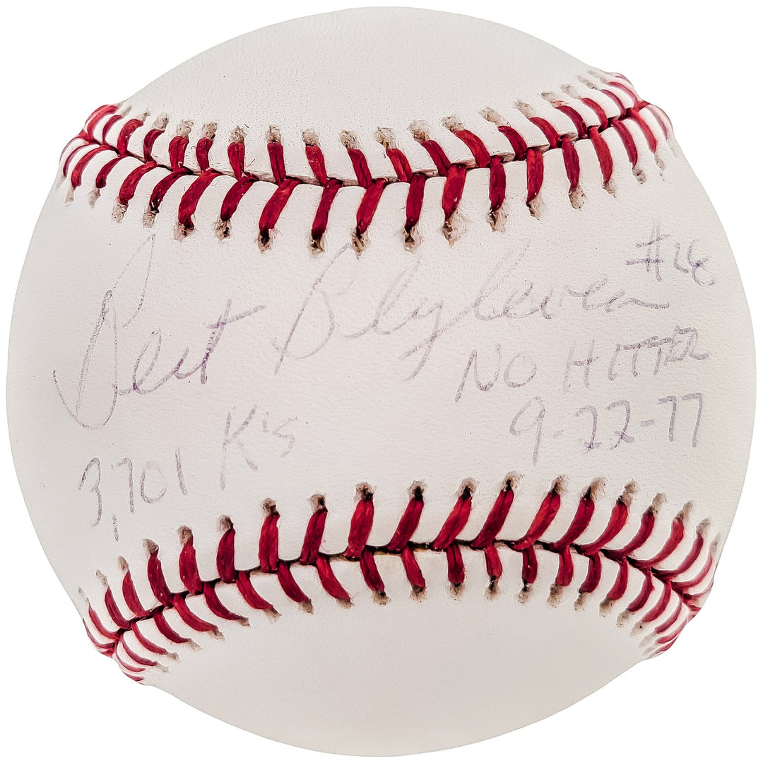 Bert Blyleven Signed MLB Baseball Pirates "No Hitter 9-22-77 3, 701 K's" Beckett