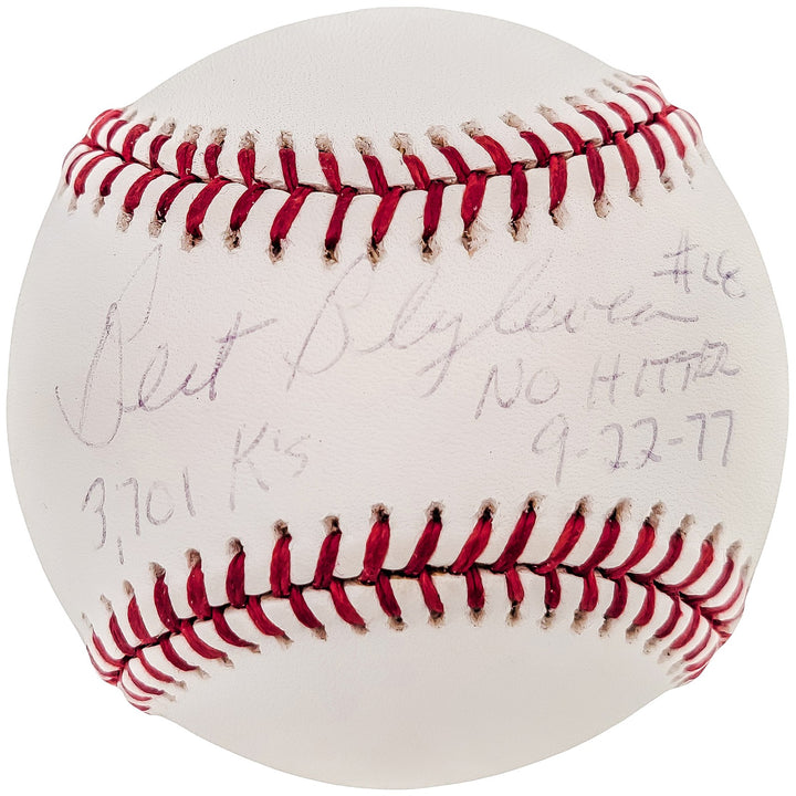 Bert Blyleven Signed MLB Baseball Pirates "No Hitter 9-22-77 3, 701 K's" Beckett