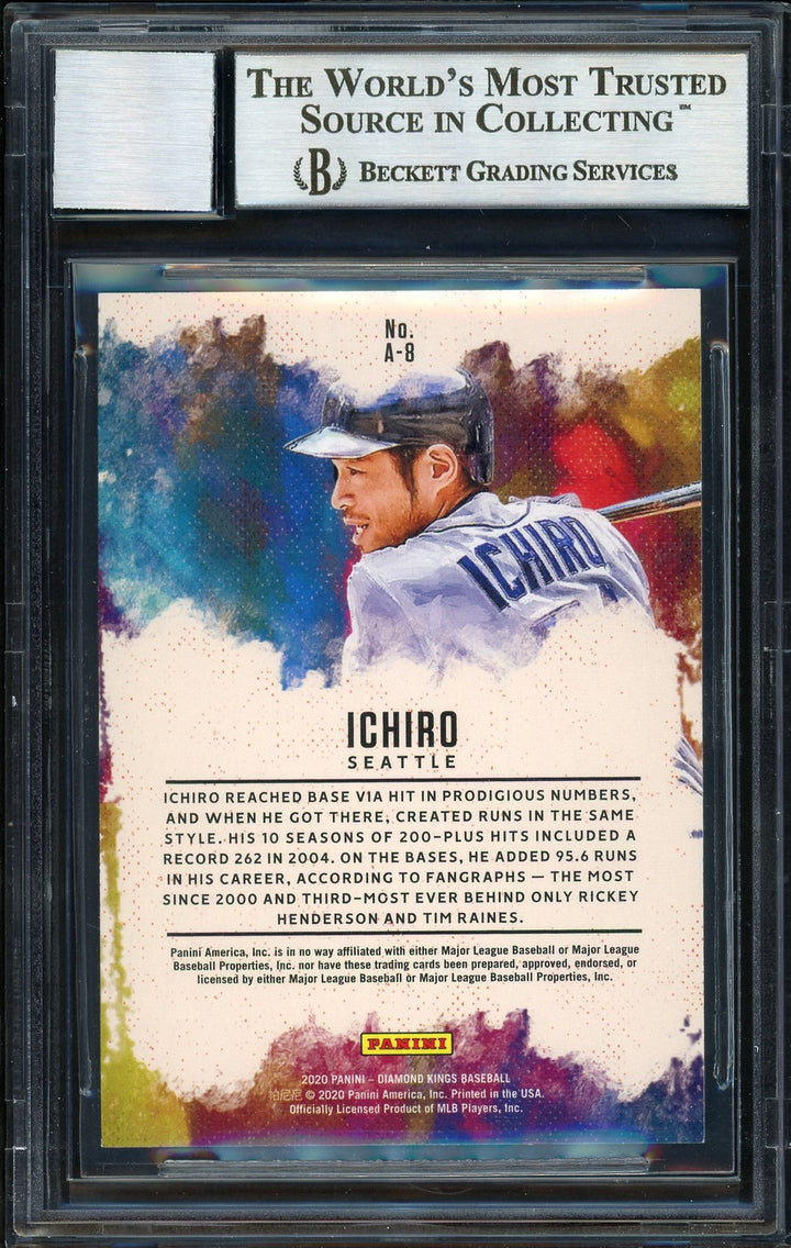 Ichiro Suzuki Auto 2020 Panini Diamond Kings Aficionado Card A-8 Sig 10 BAS