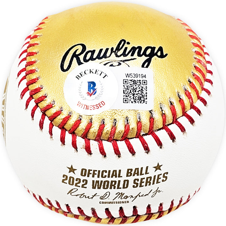 Alex Bregman Signed Official 2022 Gold WS Gold MLB Baseball Astros Beckett Wit