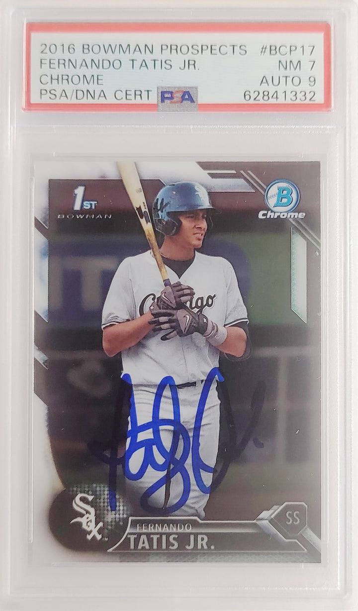 Fernando Tatis Jr Auto 2016 Bowman Chrome Prospects RC BCP17 PSA 7 Sig 9 PSA/DNA