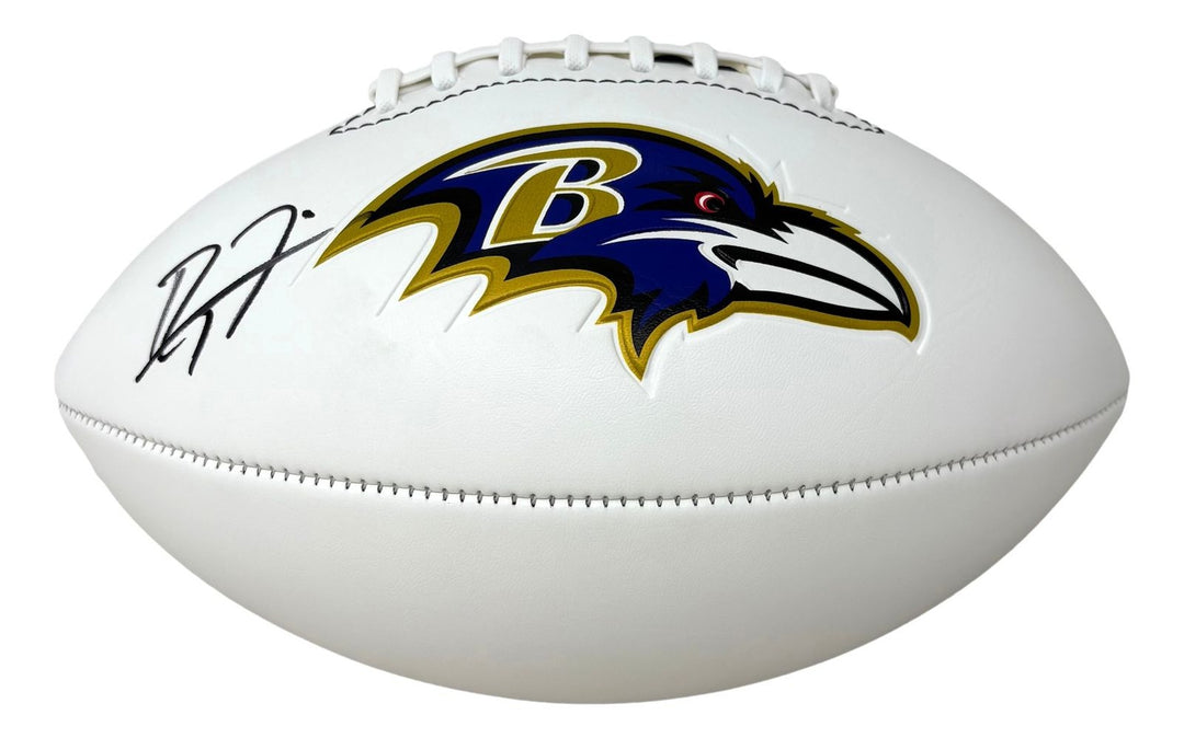 Ray Lewis Signed Baltimore Ravens Logo Football BAS