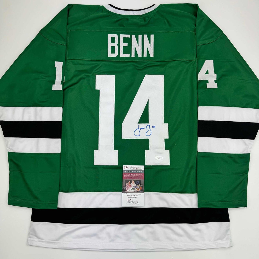 Autographed/Signed Jamie Benn Dallas Green Retro Hockey Jersey JSA COA