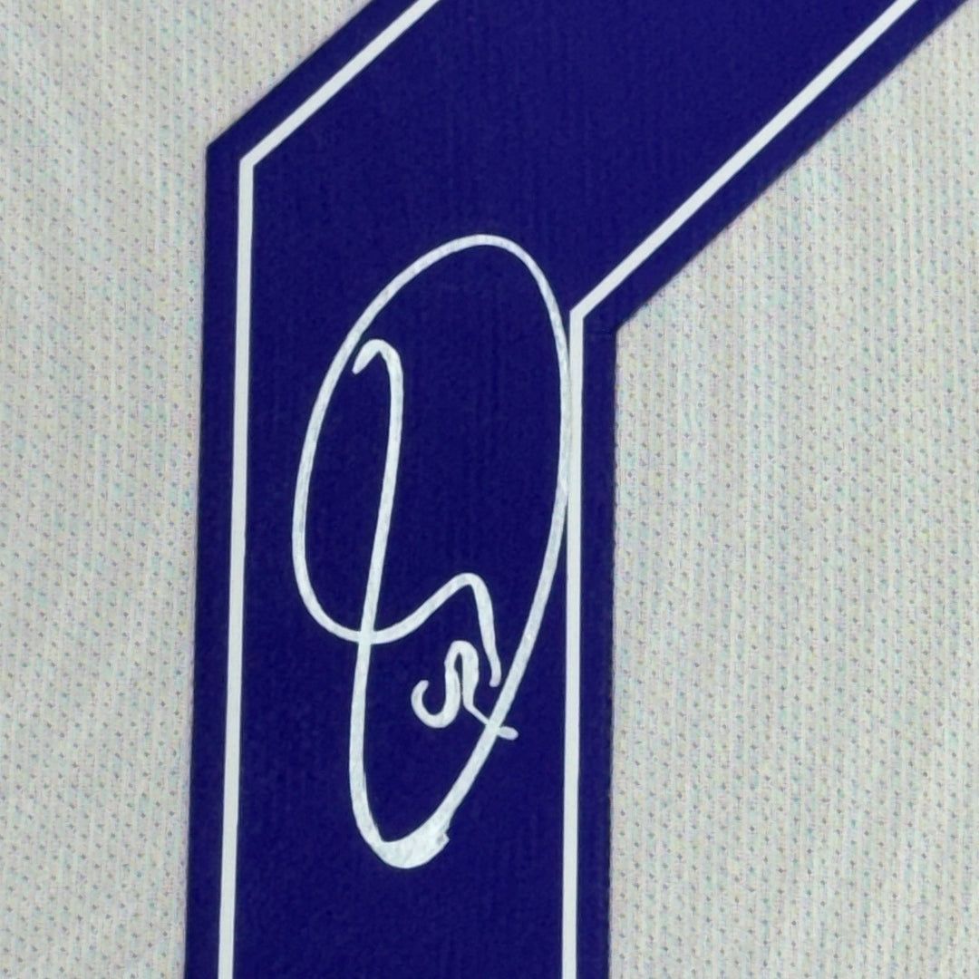 Framed Autographed/Signed Vini Vinicius Jr. 35x39 Real Madrid Jersey COA #2
