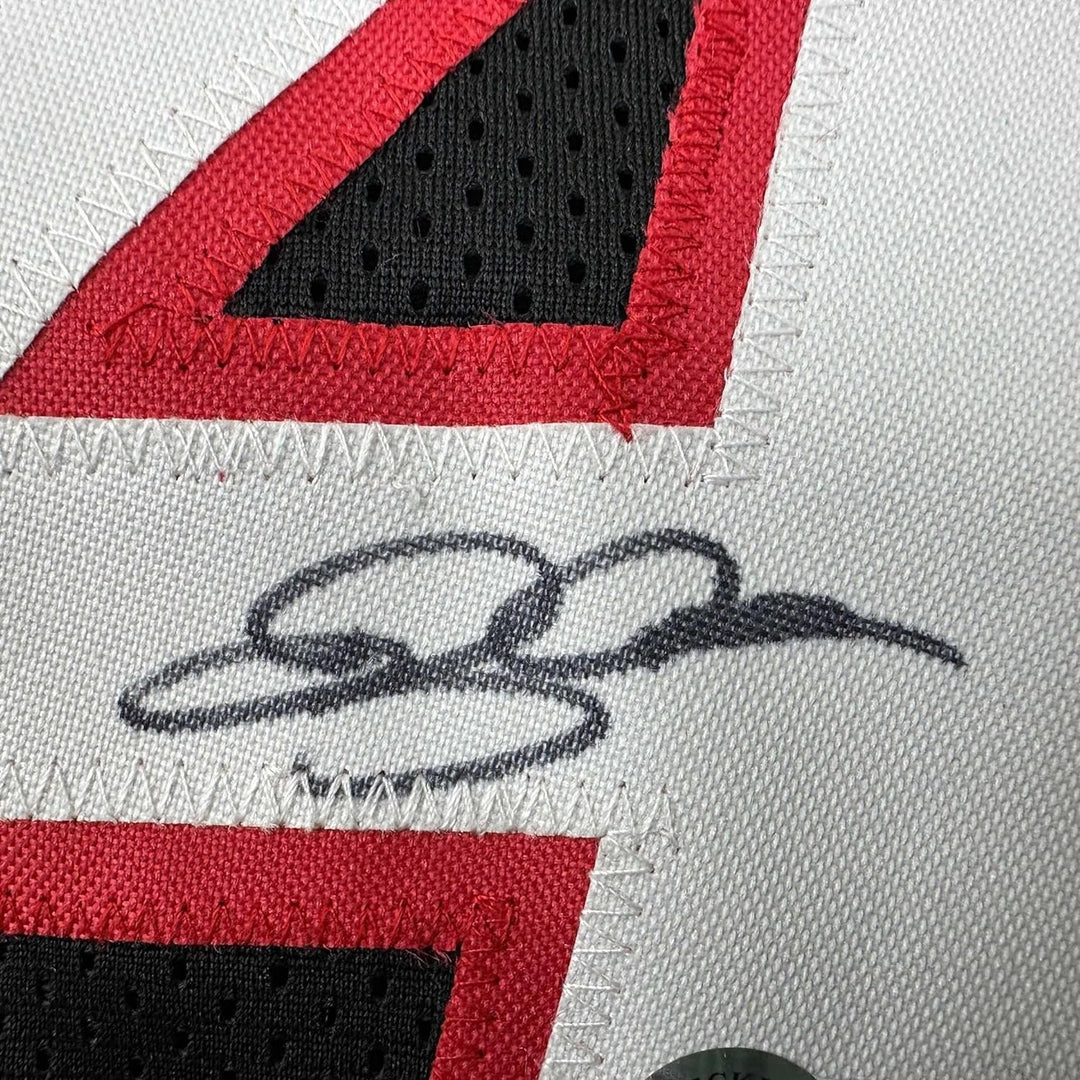 Framed Autographed/Signed Ray Allen 33x42 Miami Black Jersey Beckett COA