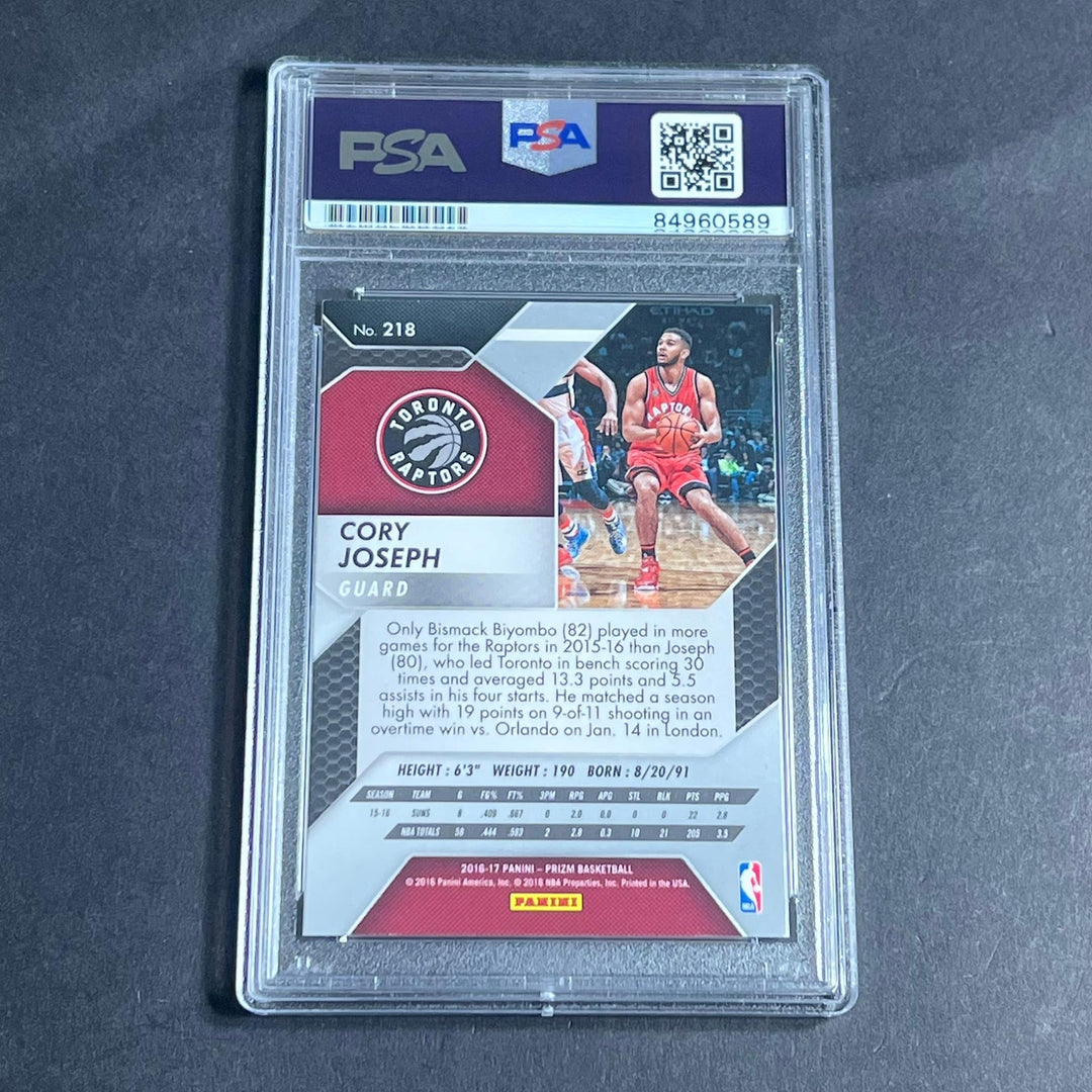2016-17 Panini Prizm #218 Cory Joseph Signed Card AUTO PSA Slabbed Raptors