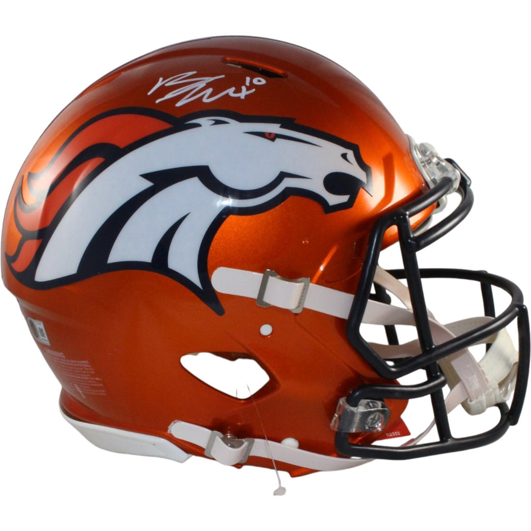 Bo Nix Autographed Denver Broncos Authentic Flash Helmet Beckett Witness 57284