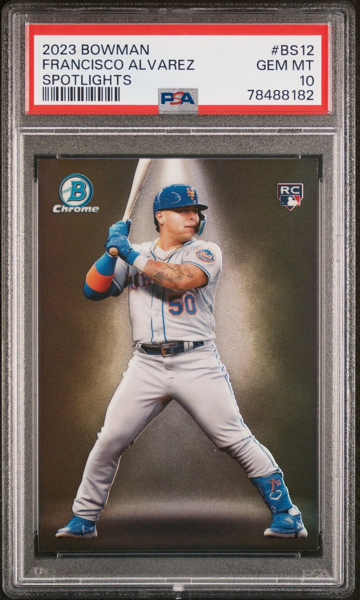 Graded 2023 Bowman Francisco Alvarez #BS12 Spotlights RC Card PSA 10