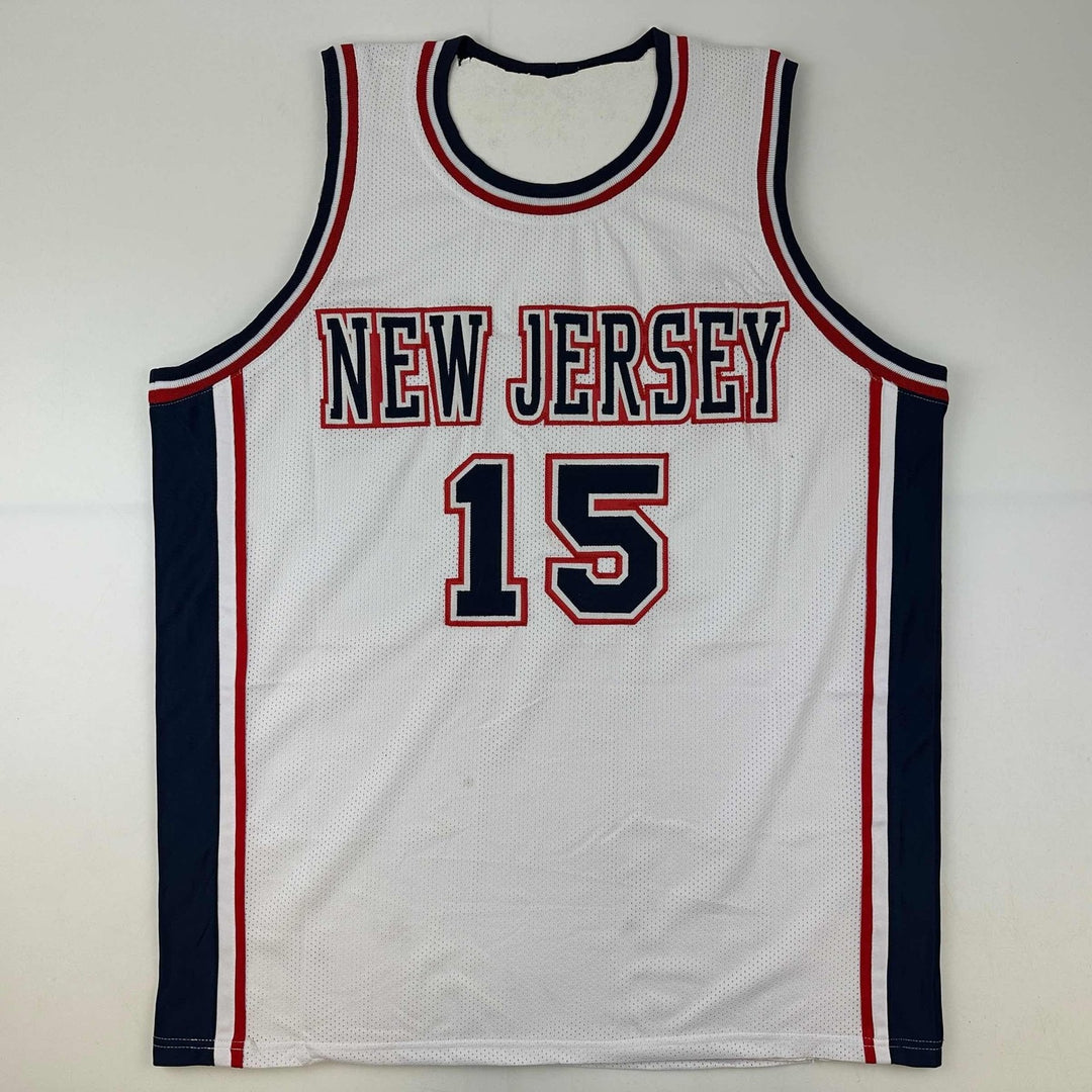 Autographed/Signed Vince Carter New Jersey White Jersey PSA/DNA COA