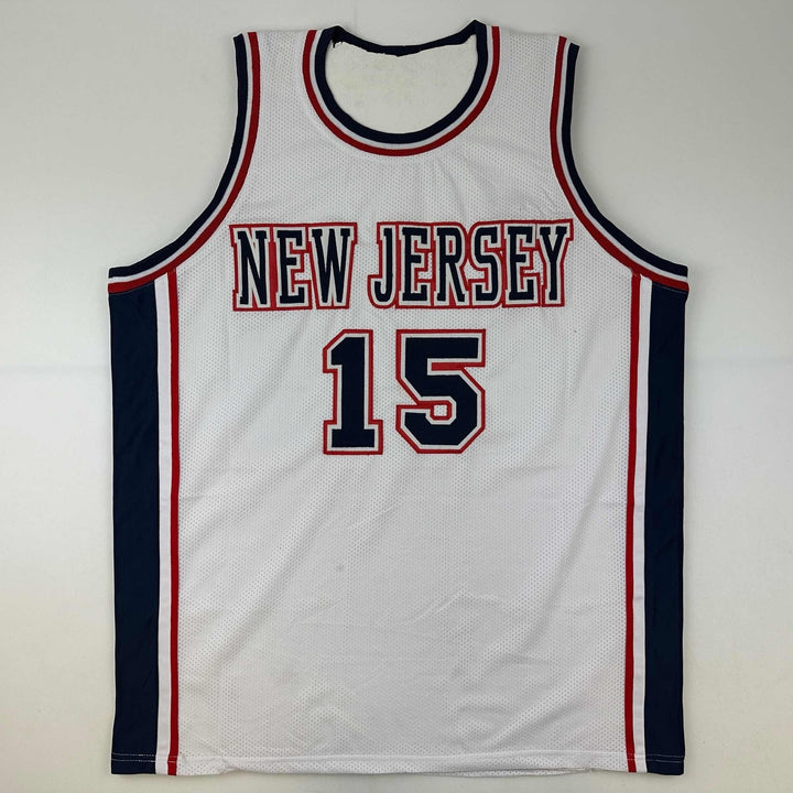 Autographed/Signed Vince Carter New Jersey White Jersey PSA/DNA COA