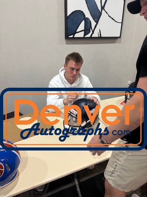 Bo Nix Autographed/Signed Denver Broncos F/S Helmet Beckett Witness 56412