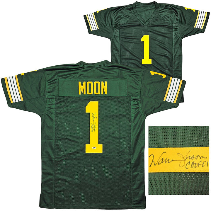 Edmonton Eskimos Warren Moon Autographed Signed Green Jersey "CHOF '01" PSA/DNA