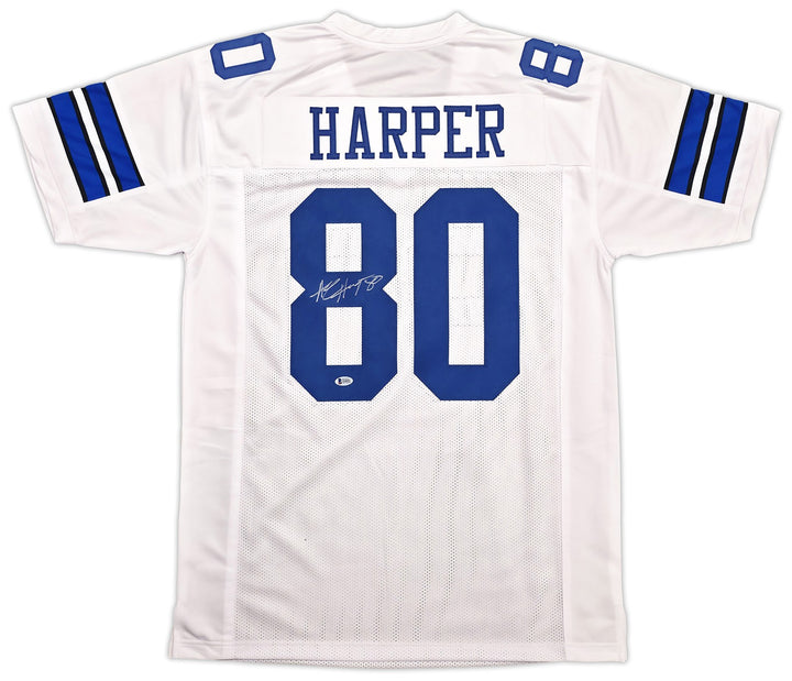 Dallas Cowboys Alvin Harper Signed White Jersey Beckett Wit
