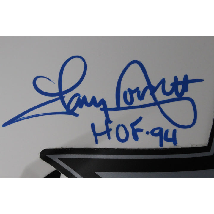 Pearson/Staubach/Dorsett Signed Dallas Cowboys Lunar Pro Helmet HOF BAS 50054