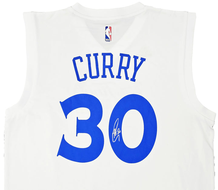 Warriors Stephen Curry Auto White Adidas 2017 NBA Finals Champ Jersey XL Beckett