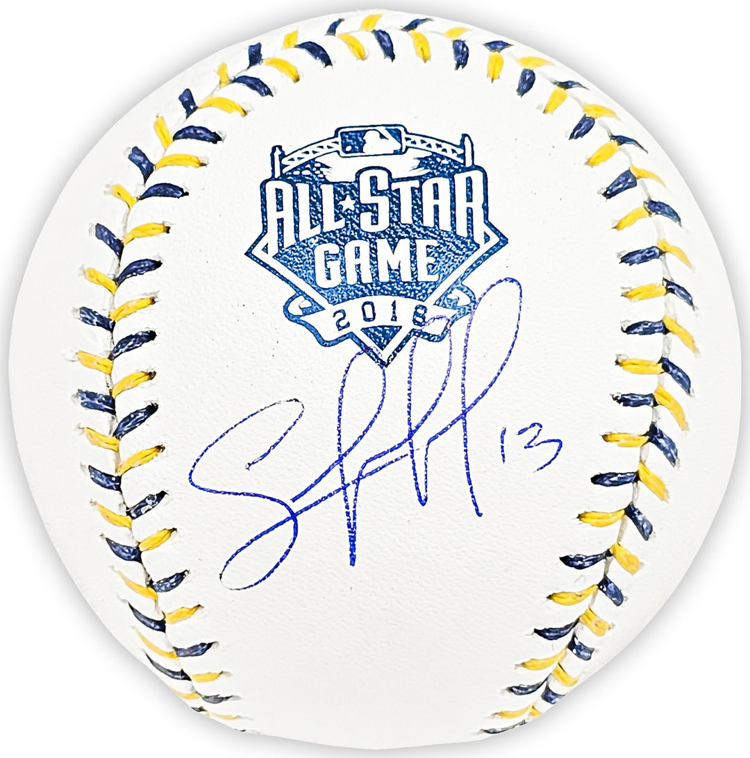 Salvador Perez Auto Official 2016 All Star Game Logo Baseball Royals Beckett