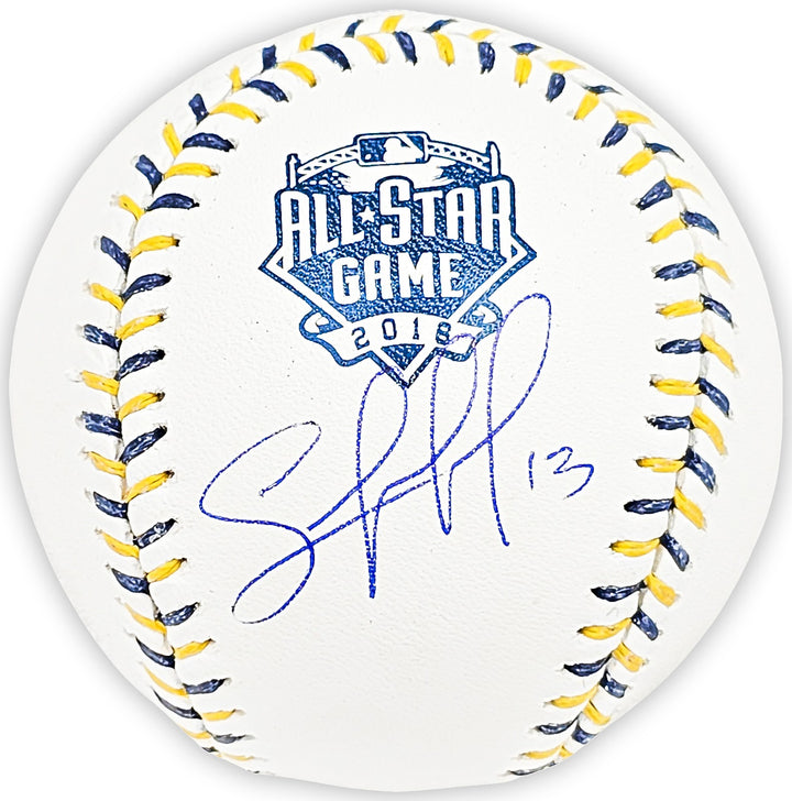 Salvador Perez Auto Official 2016 All Star Game Logo Baseball Royals Beckett