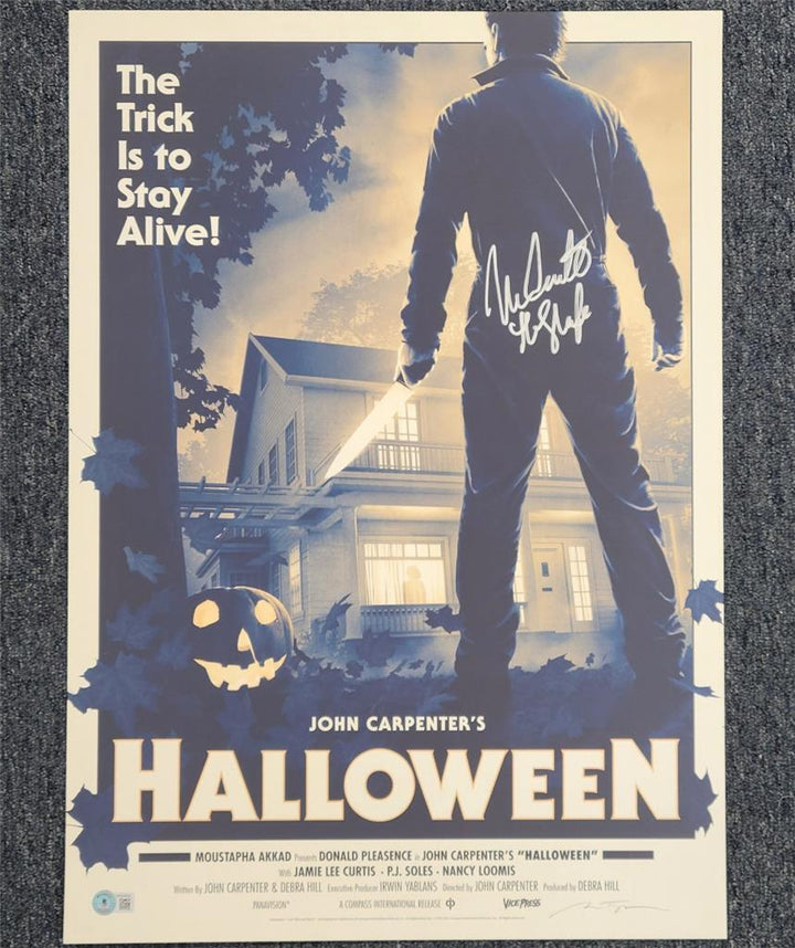 Nick Castle + Matt Ferguson signed Halloween 16.5x23 Lithograph Print Mondo BAS