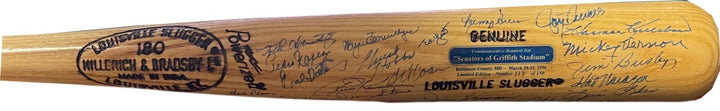 Washington Senators Of Griffith Stadium Reunion Signed H&B Bat 25 Sigs /150-BAS