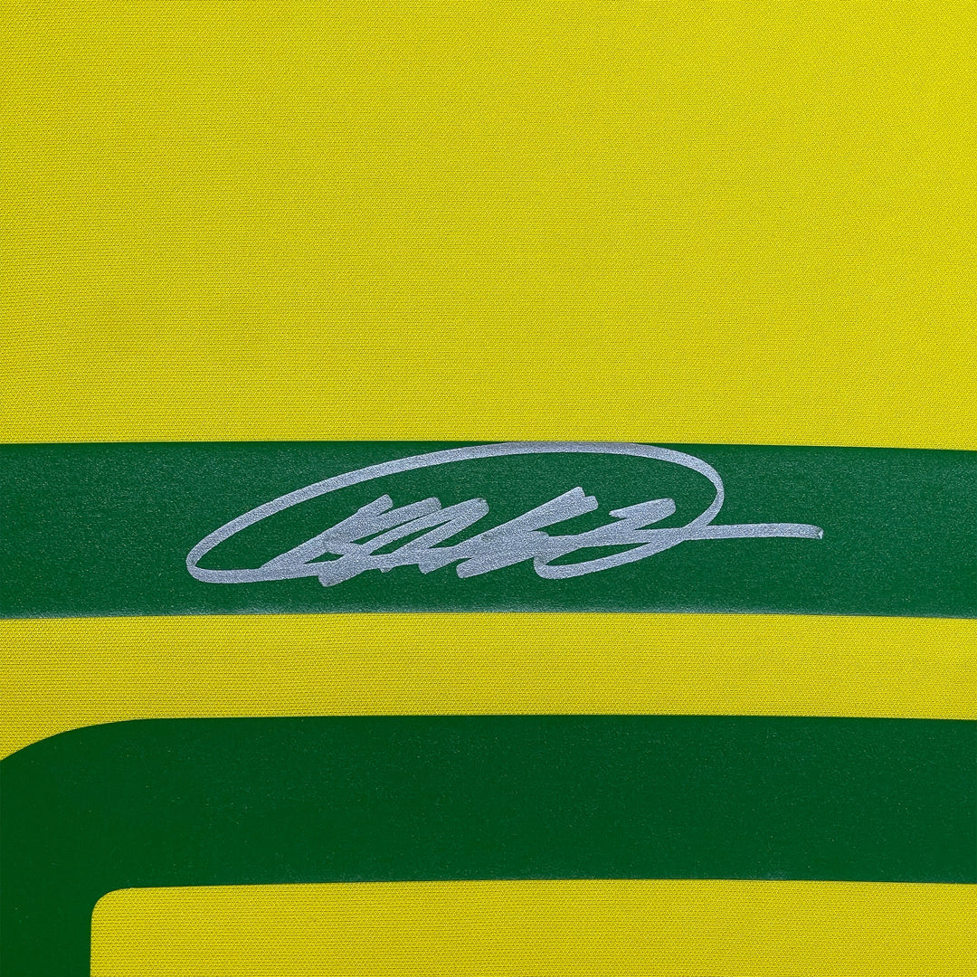 Framed Autographed/Signed Ricardo Kaka 33x42 Brazil Yellow Soccer Jersey BAS COA