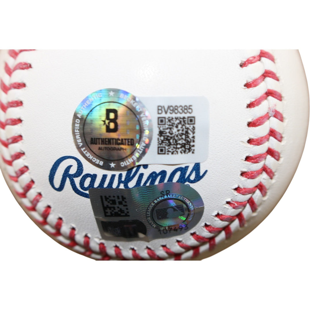 Jackson Chourio Autographed Milwaukee Brewers OML Baseball Beckett 56307
