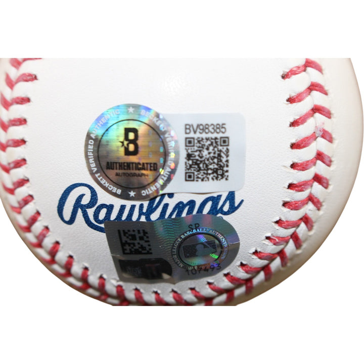 Jackson Chourio Autographed Milwaukee Brewers OML Baseball Beckett 56307