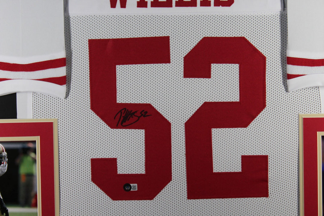 Patrick Willis Autographed Pro Style White XL Framed Jersey 35x43 Beckett 53769