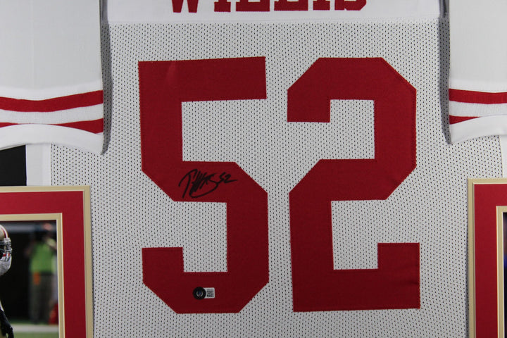 Patrick Willis Autographed Pro Style White XL Framed Jersey 35x43 Beckett 53769
